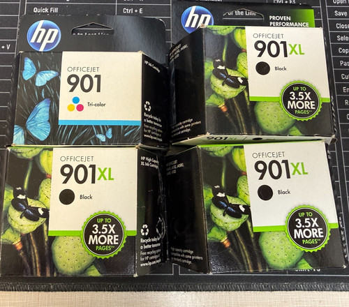 901xl black ink - black, cartridge