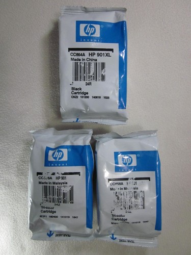 Lot genuine 901 901xl - 3, hp